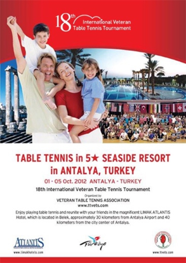 ANTALYA TURNUVALARI 2012-18.Antalya Uluslararası Veteran Masatenisi Turnuvası